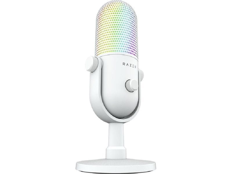 Razer Mikrofon Seiren V3 Chroma Weiss Dynamisches Mikrofon mit Kondensatoren und guter Schallisolierung