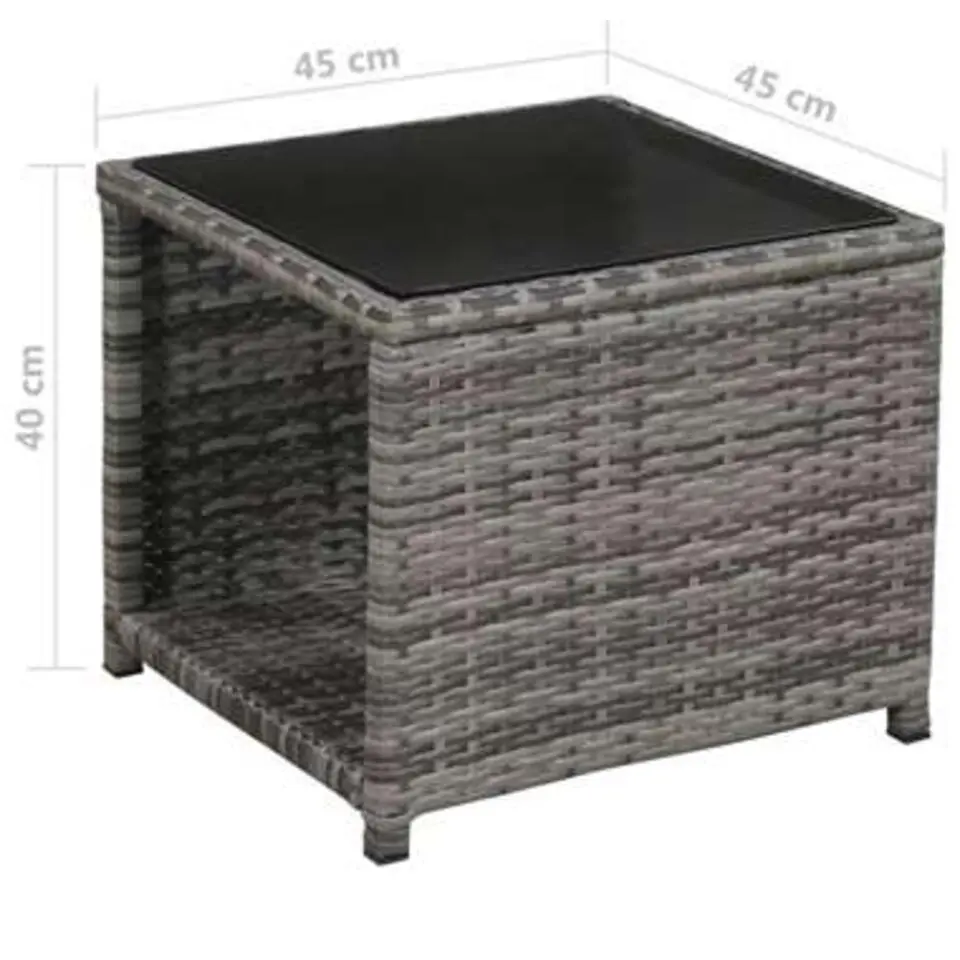 vidaXL - Bistroset - Grijs - Poly rattan