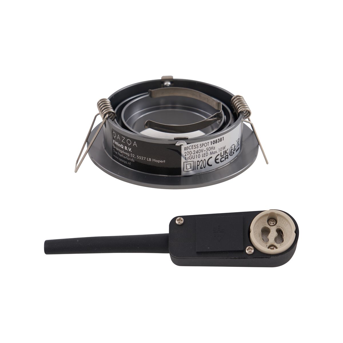 Set van 6 Moderne inbouwspot gunmetal GU10 50mm rond kantelbaar - Rondoo