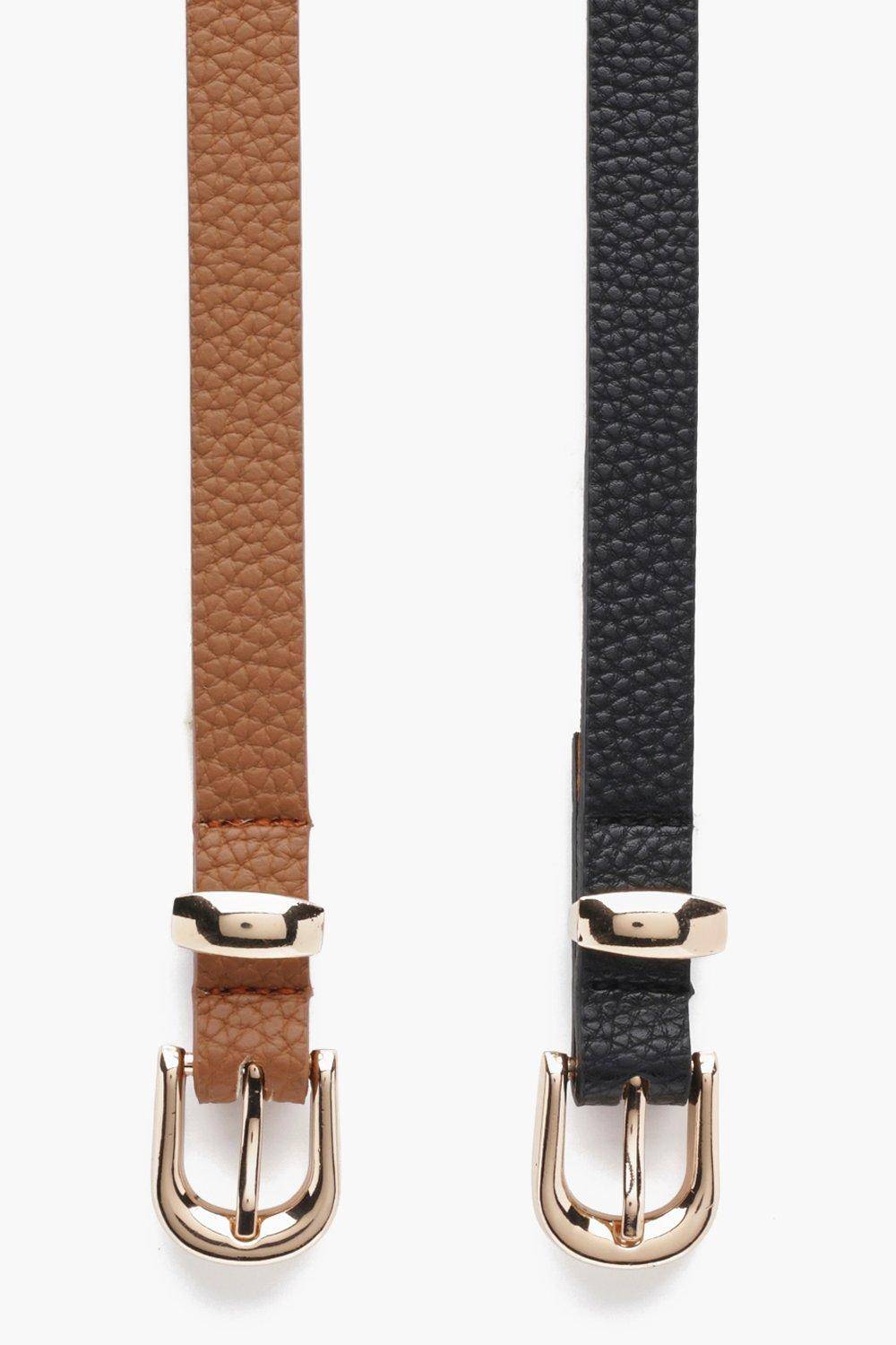 boohoo Basic Skinny Belts 2 Pack