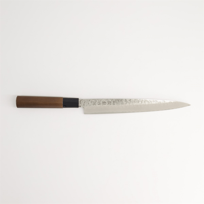 Roestvrij Staal Sashimi Yanagi Mes 21cm Gehamerd Stijl (Houten Handvat)