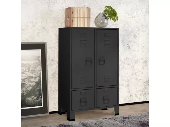 Garde-robe industrielle Anthracite 67x35x107 cm Acier