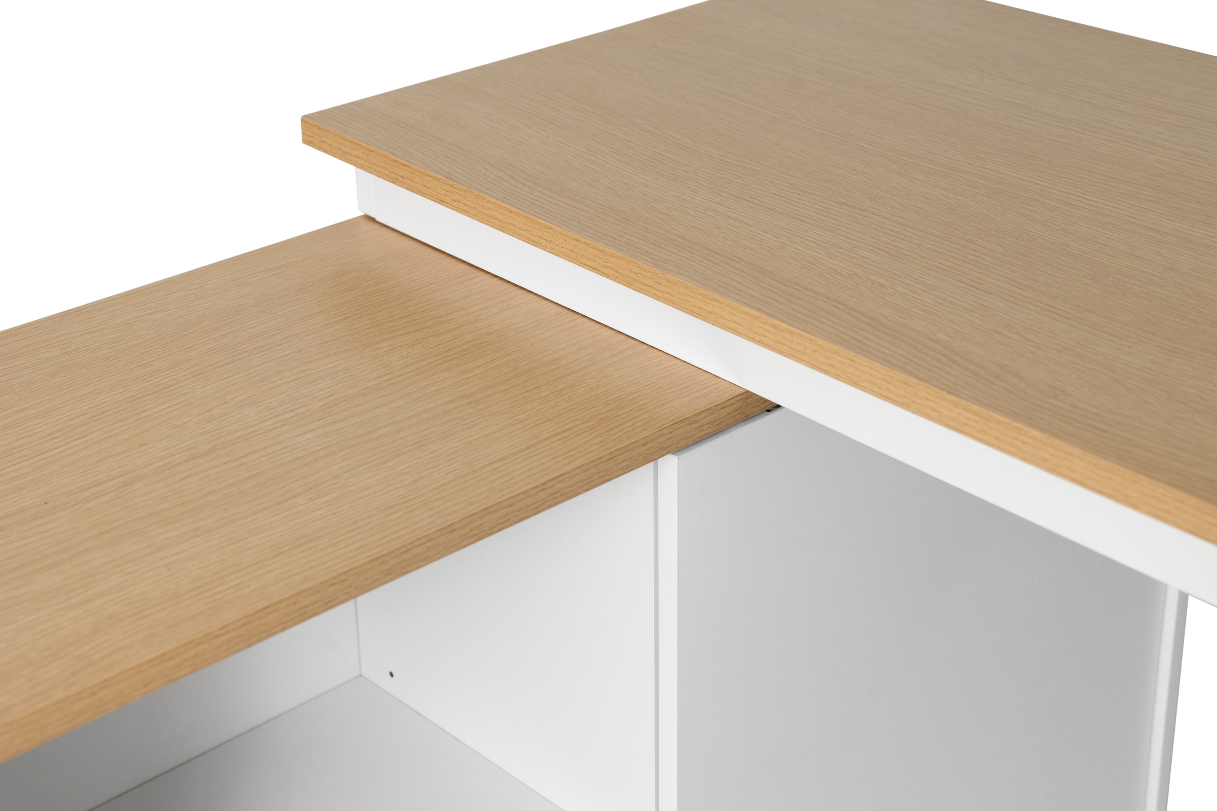 GOODproduct Eckschreibtisch »SILBA« viel Stauraum, mit Schiebetür, Breite: 100 cm