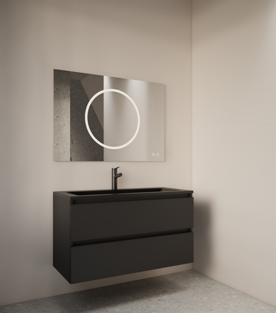 Gliss Design Circe spiegel met LED-verlichting en scheerspiegel inclusief verwarming 100x70cm