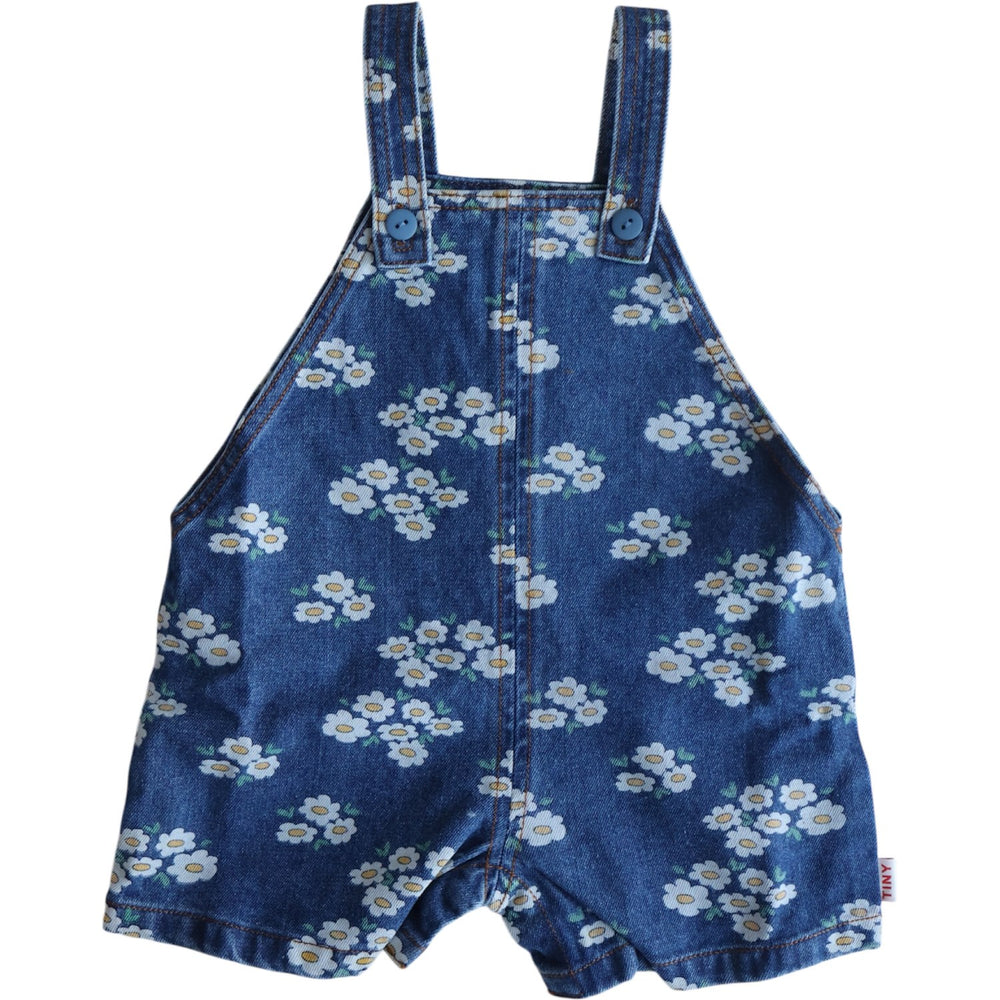 Køb TinyCottons Medium Wash Denim Blossoms Denim Kort Dungaree