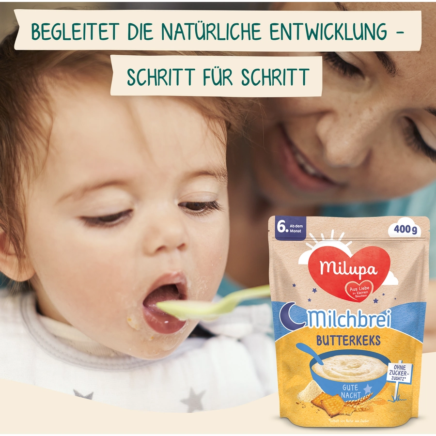 Milupa Milchbrei Butterkeks Gute Nacht 4 x 400 g ab dem 6. Monat