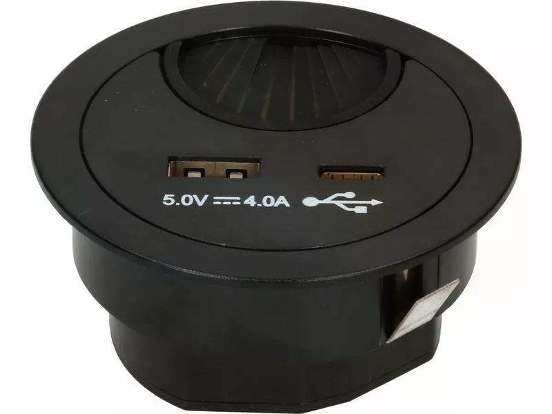 Max Hauri USB-Ladesteckdose USB A C mit Kabeldurchführung, Kabeldurchführung mit USB A und USB C Charger