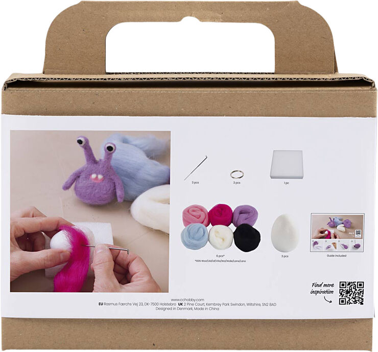 Creativ Company Mini DIY Kit Nålefiltning, Monster