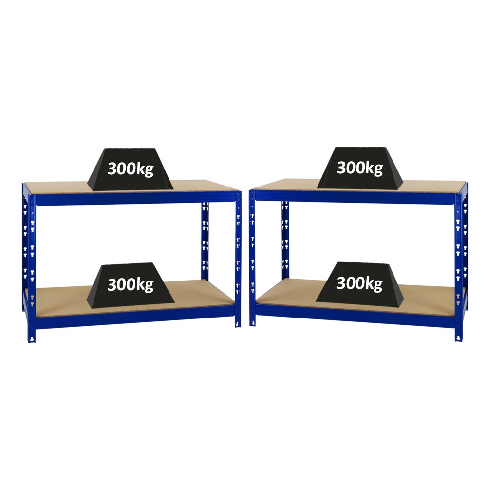 PROREGAL Mega Deal 2x werkbank Tiger HxBxD 90 x 140 x 60 cm vakbelasting 300 kg blauw
