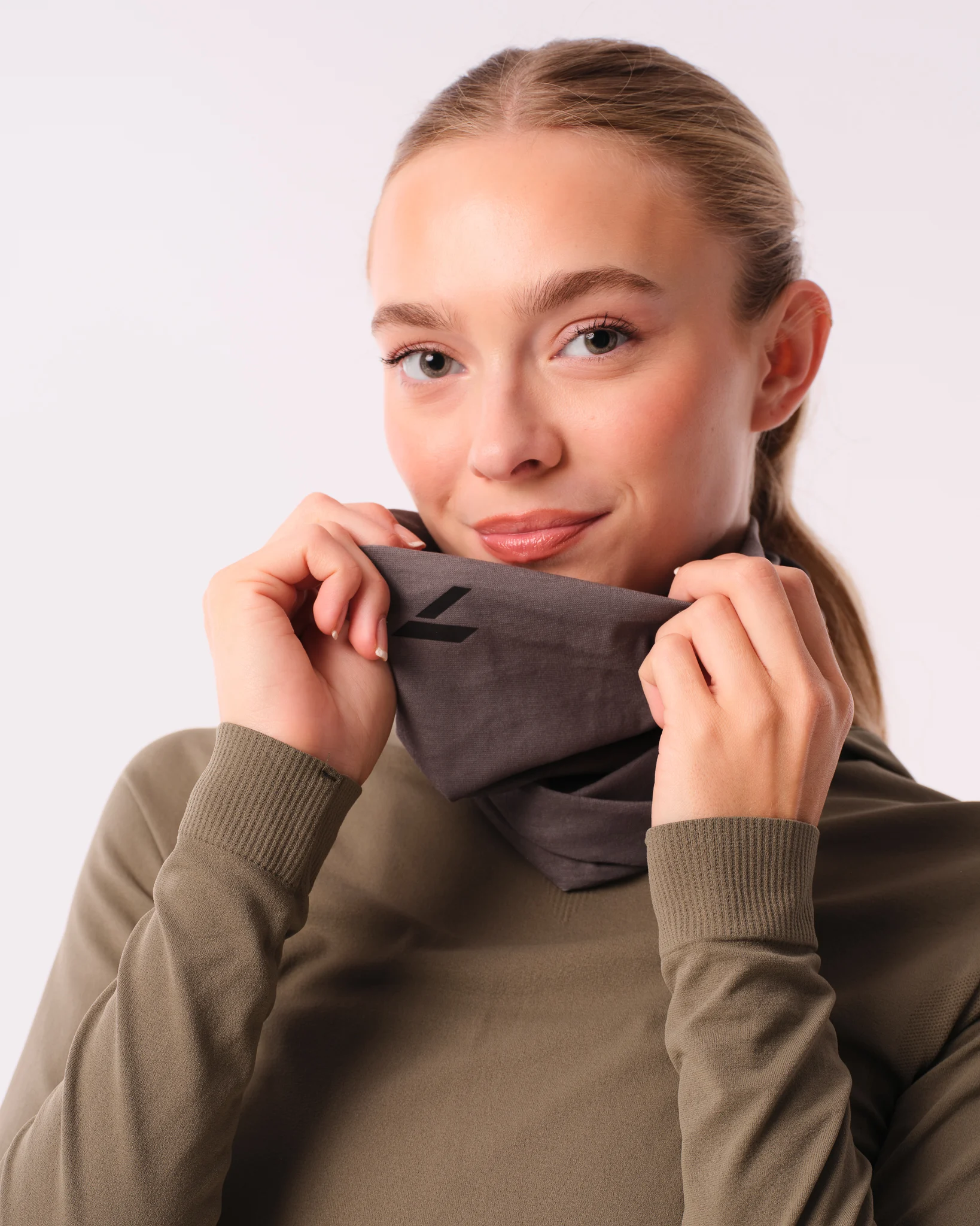 Levity Conquer Neck Warmer Dusty Green Reflective - One Size