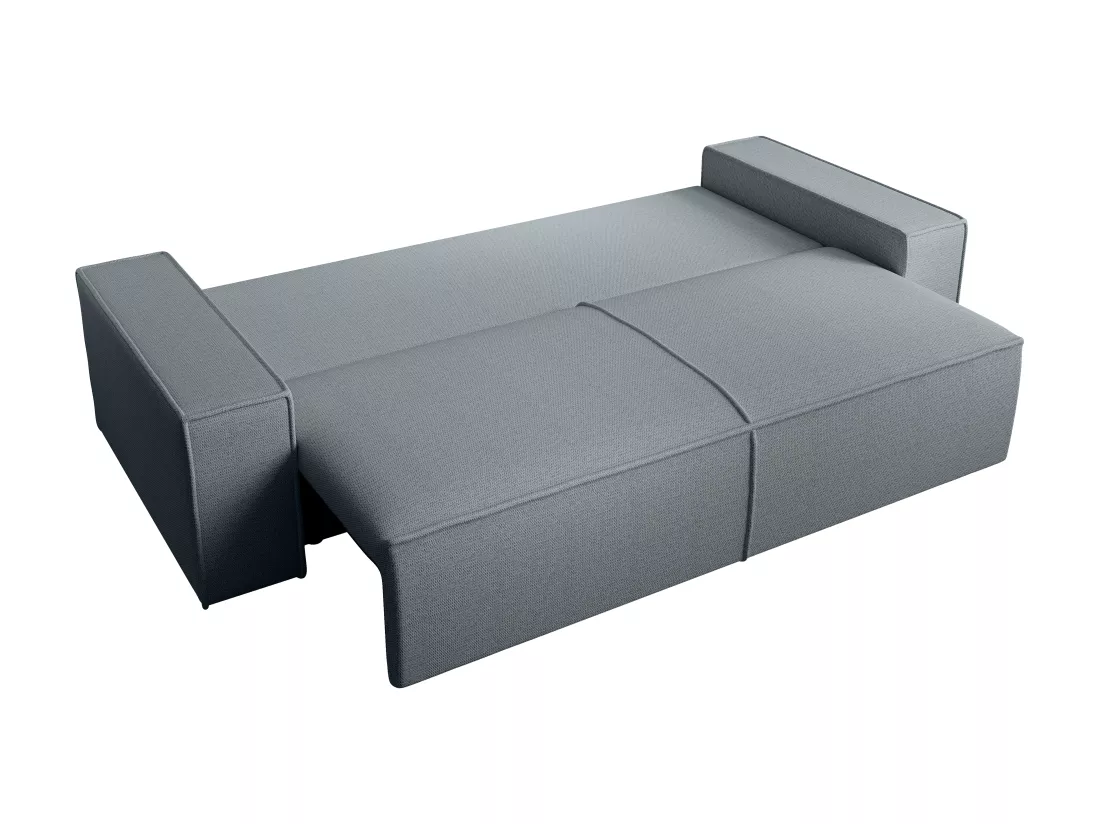 Canapé 4 places convertible en tissu texturé bleu AMELIA