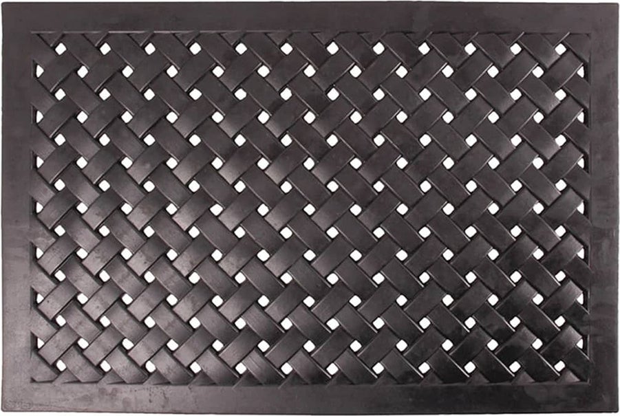 Esschert Design rubber mat Gevlochten zwart 76 x 45,5 cm