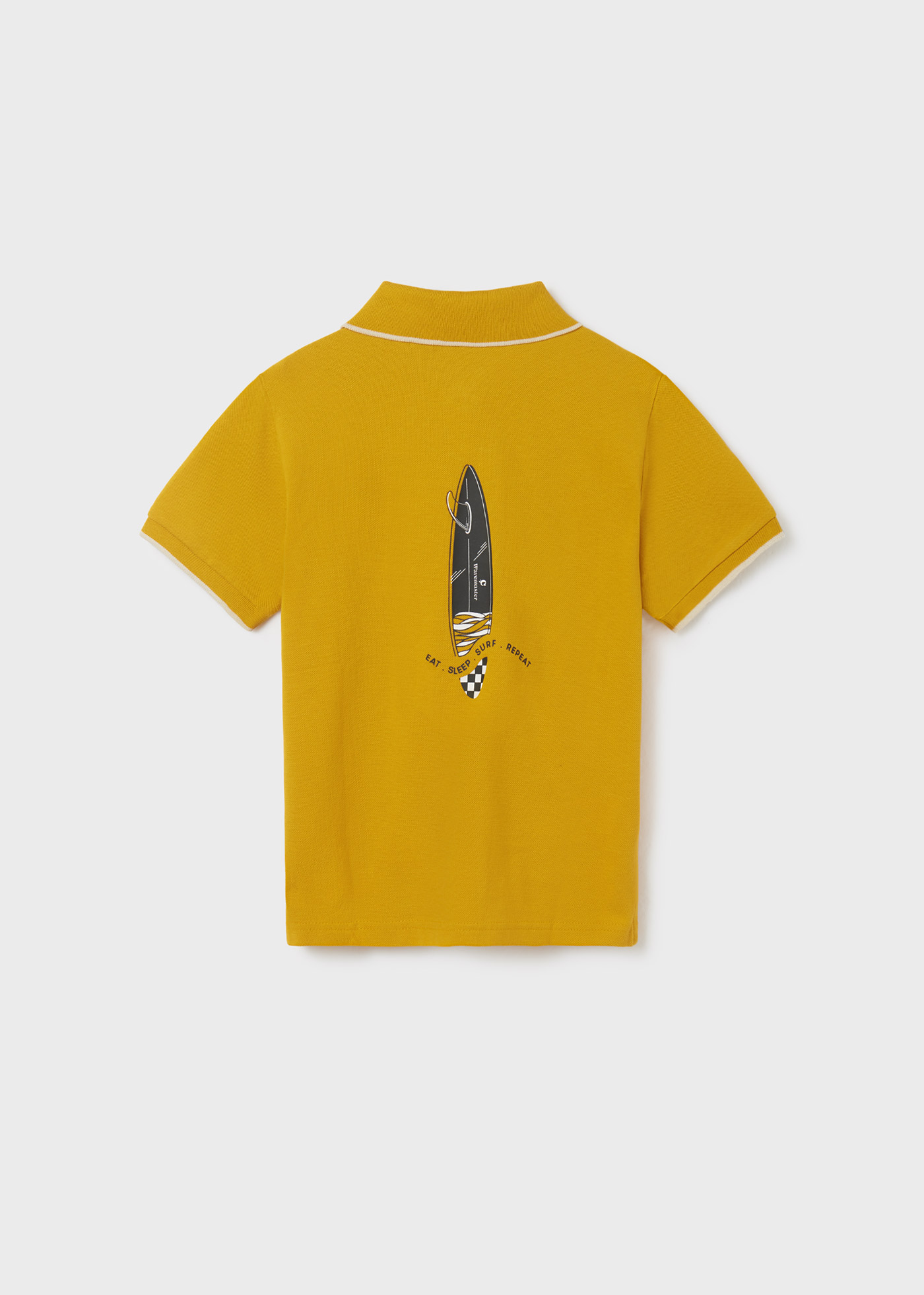 Camisa polo com estampa em algodão sustentável para meninos