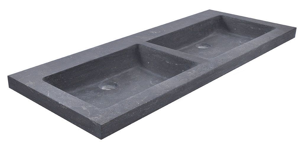 Fontana Freestone badkamermeubel mat wit 120cm met natuurstenen wastafel zonder kraangat en ronde spiegel