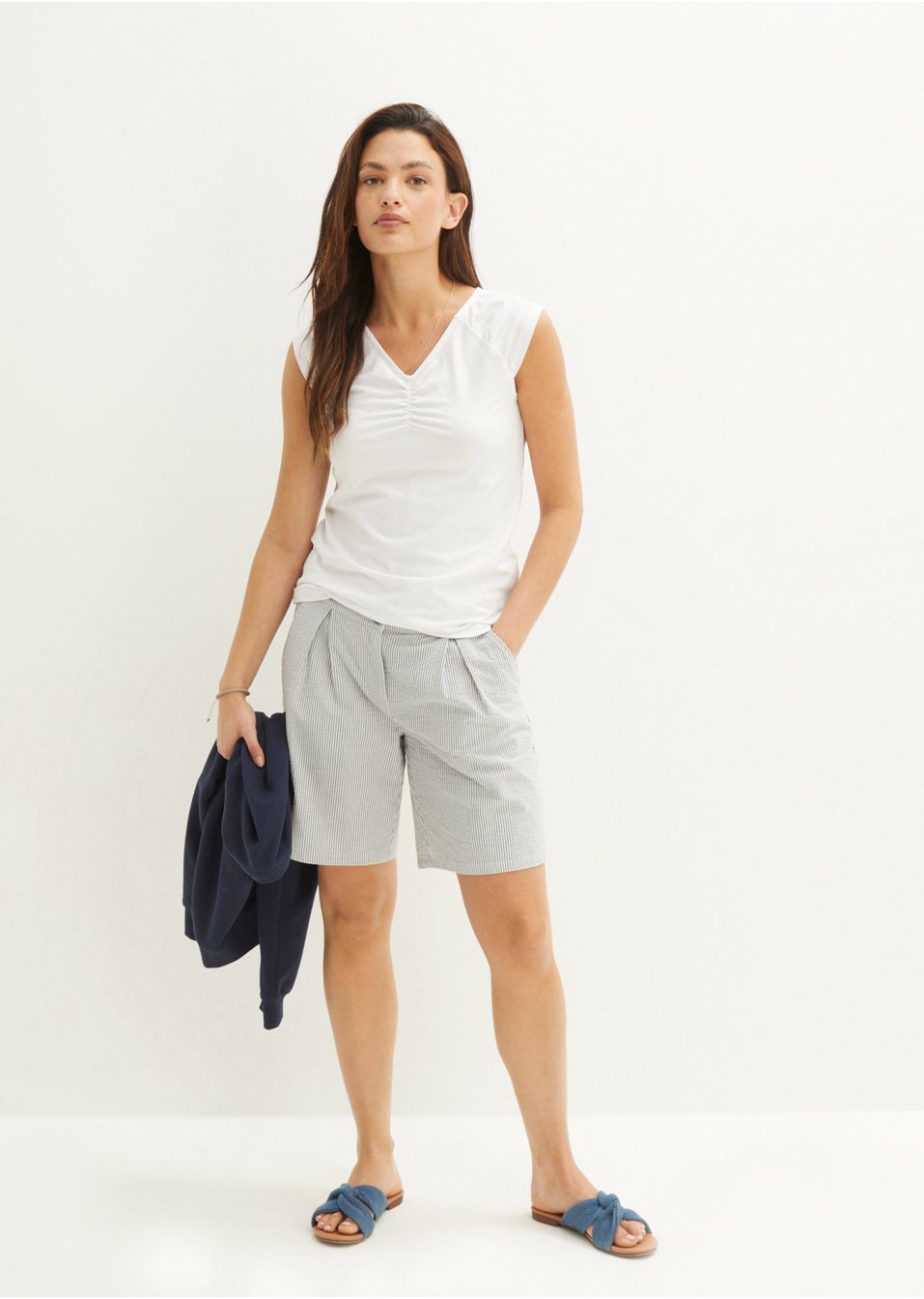 Top T-shirt avec col V