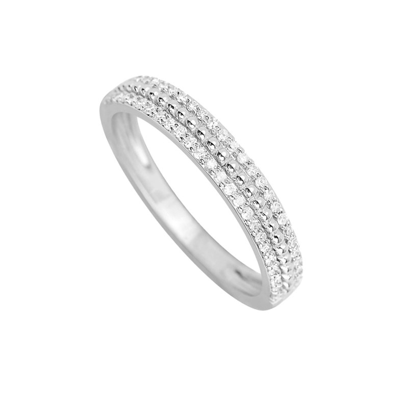 Bague Femme - Or 18 Carats - Diamant 0,19 Carats