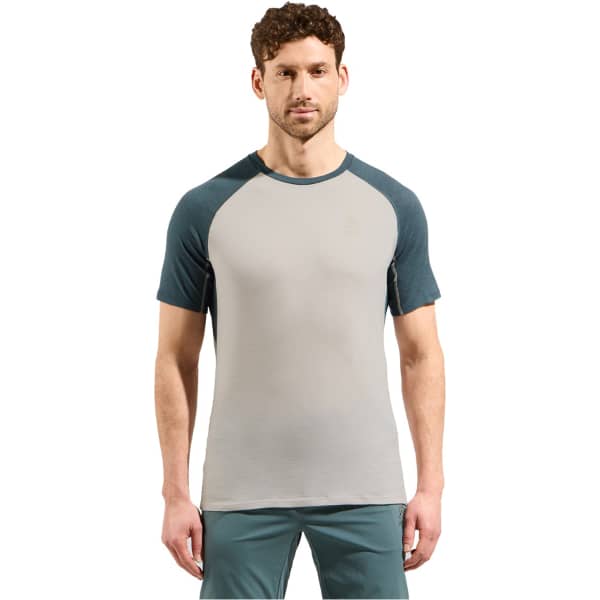 T-shirt randonnée ODLO ASCENT PW 125 CREW NECK S/S SILVER CLOUD/DARK SLATE
