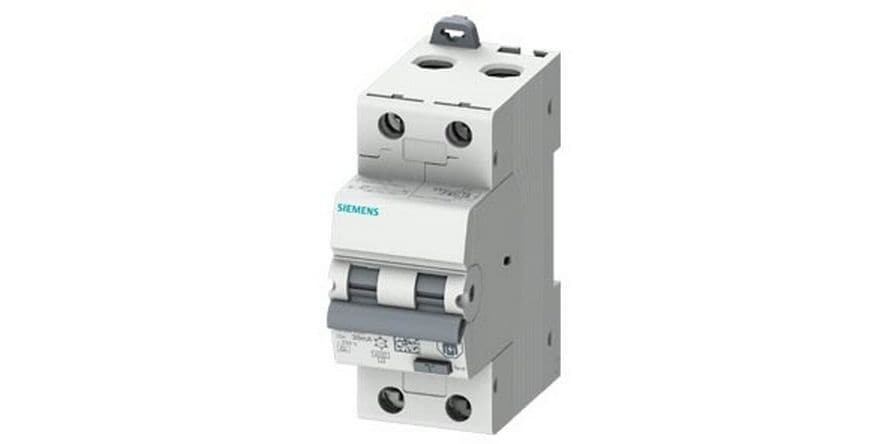 Siemens FI/LS-Schalter, 6 kA, 2P Typ A, 30 mA, C-Char Fehlerstrom-Leitungsschutzschalter