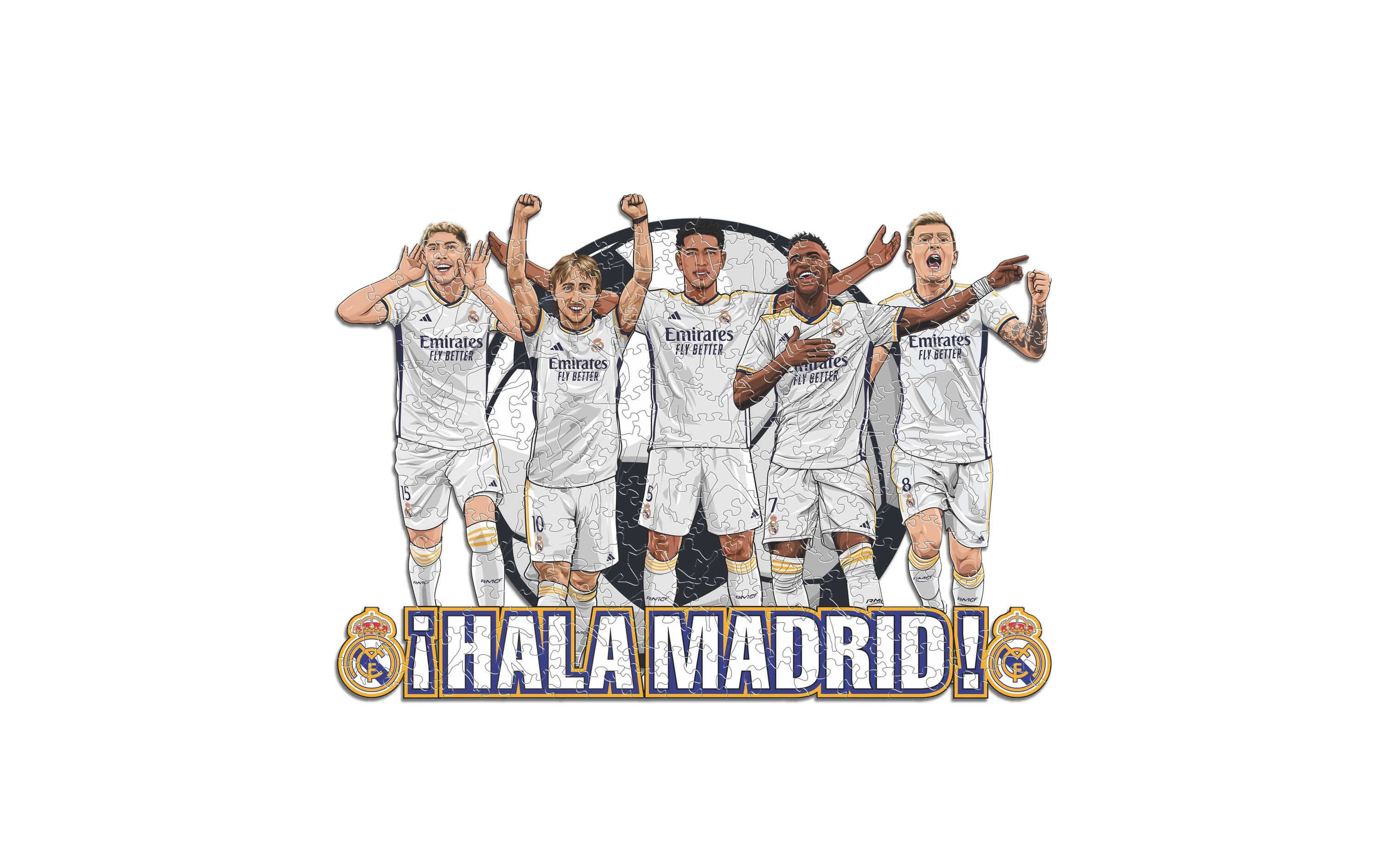 Real Madrid CF - 5 SpielerOffizielles Holzpuzzle, Grösse M