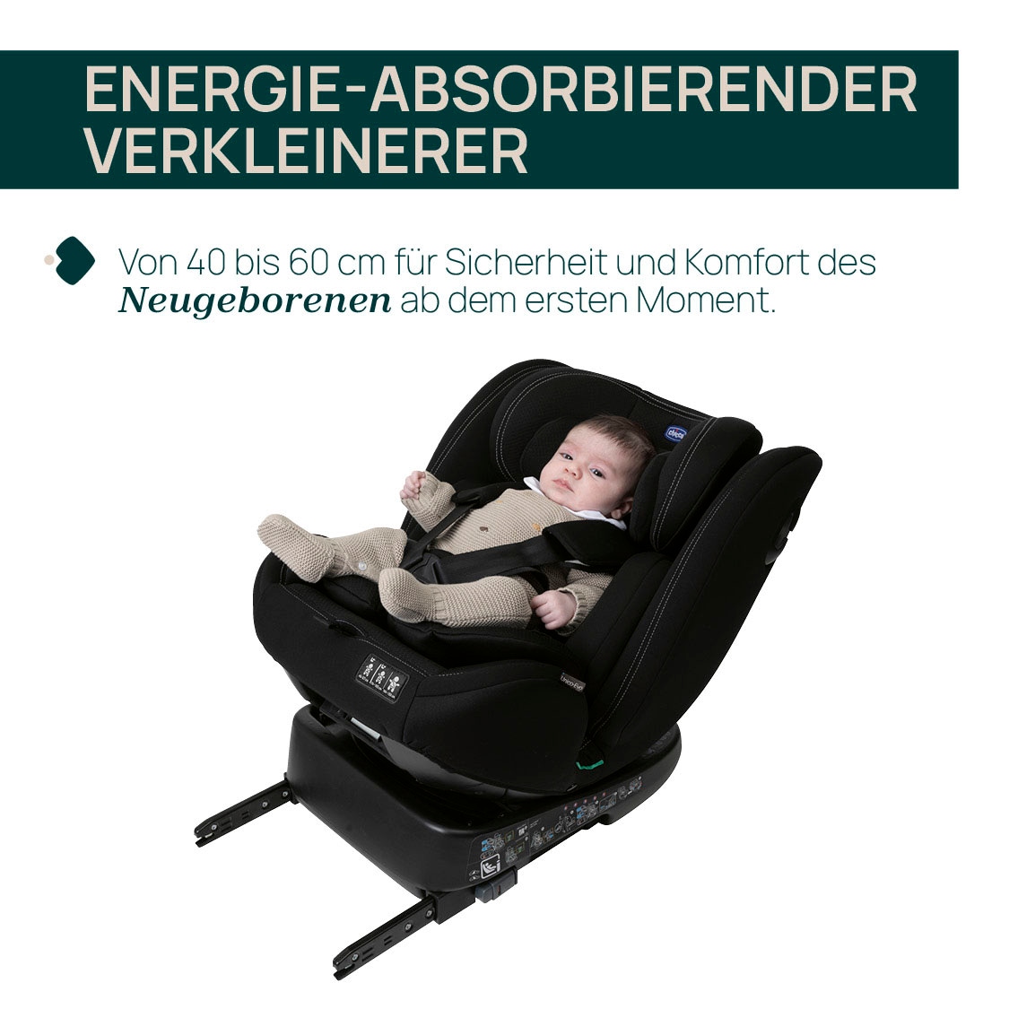 Chicco Autokindersitz »Unico Evo i-Size, Grey Black« ISOFIX-Befestigung