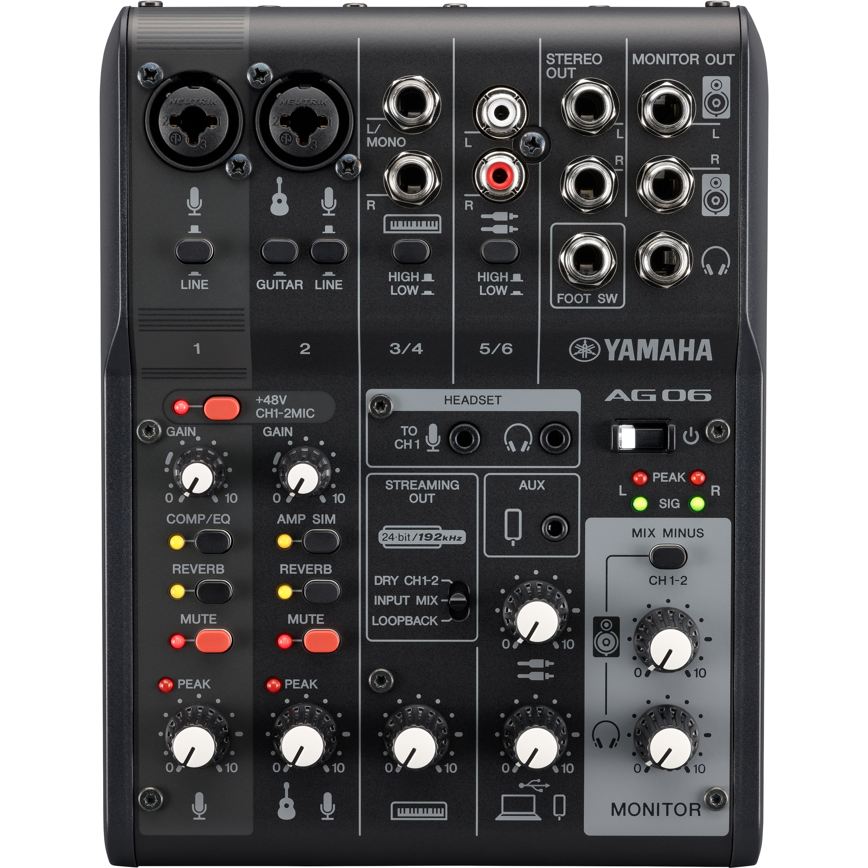 Yamaha AG06MK2B live streaming mixer