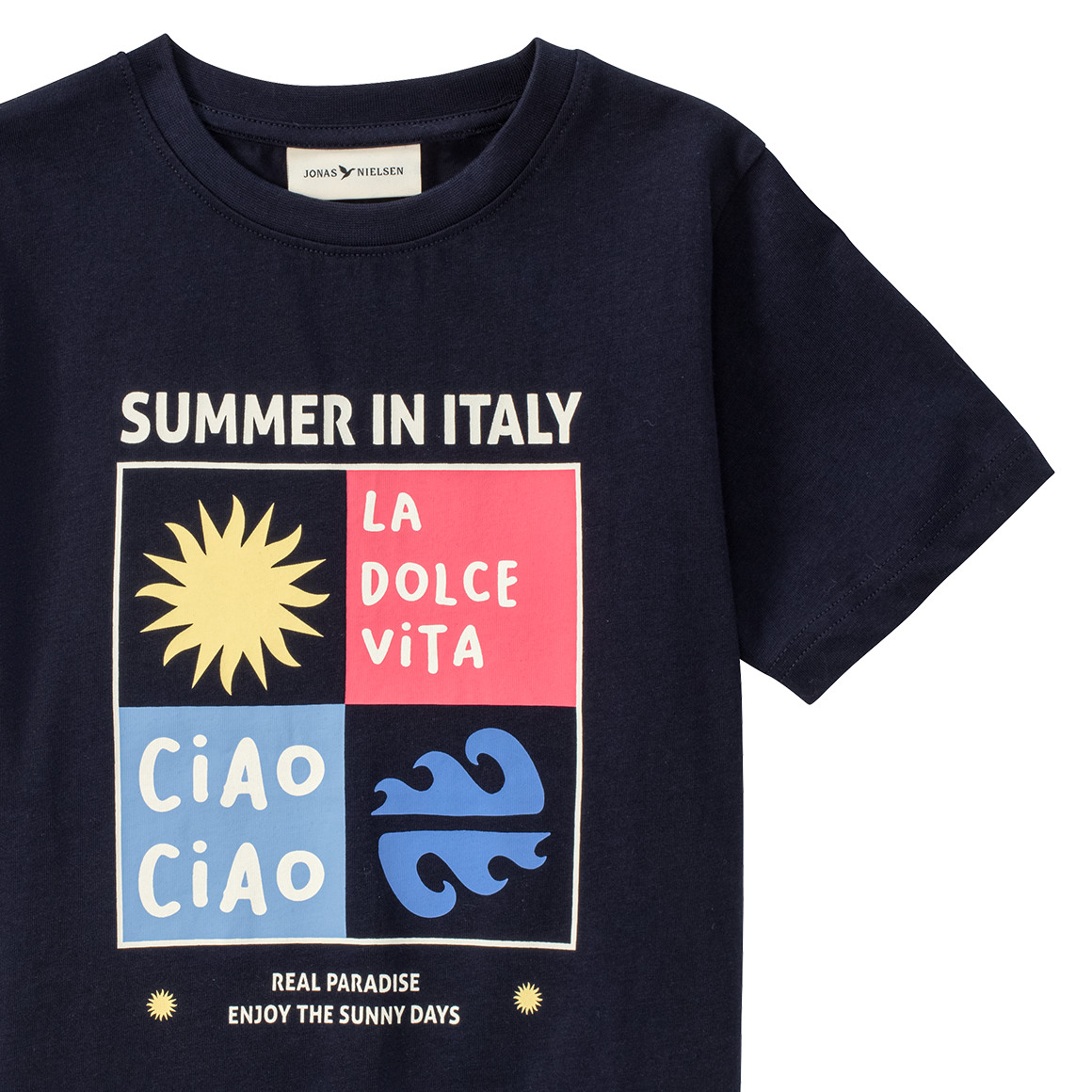 Jonas Nielsen Jungen T-Shirt mit großem Print dunkelblau