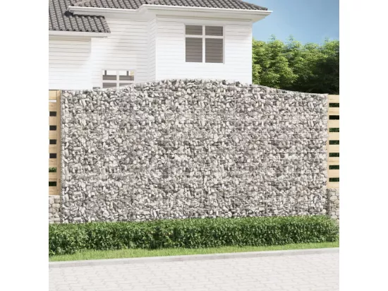 Paniers à gabions arqués 4 pcs 400x30x220-240 Fer galvanisé