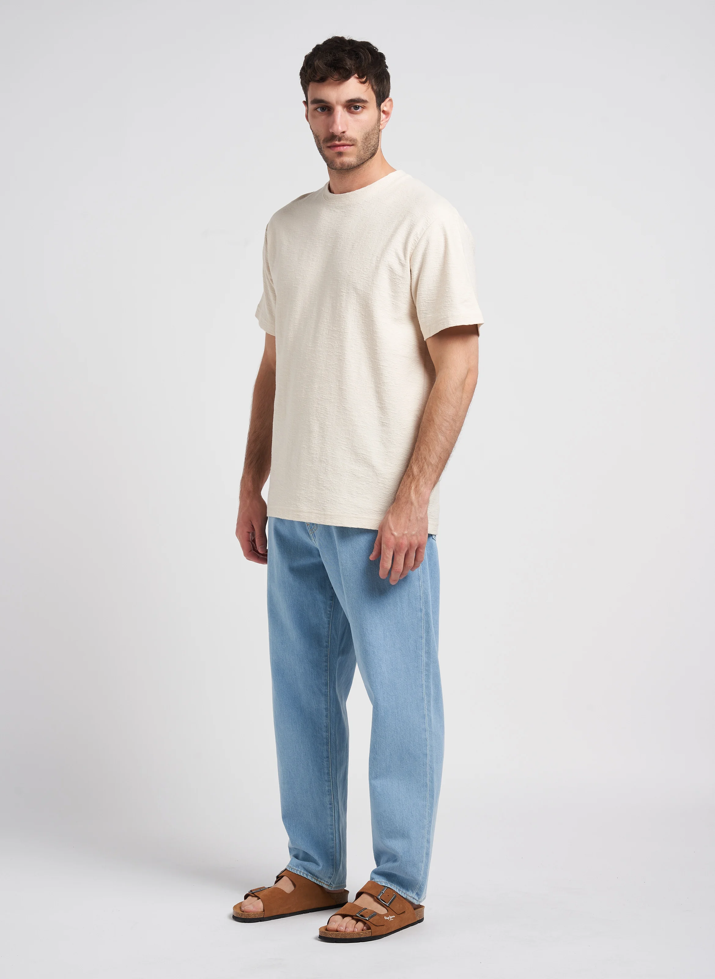 MIUDS - Tee-shirt ample col rond en coton bio | Beige