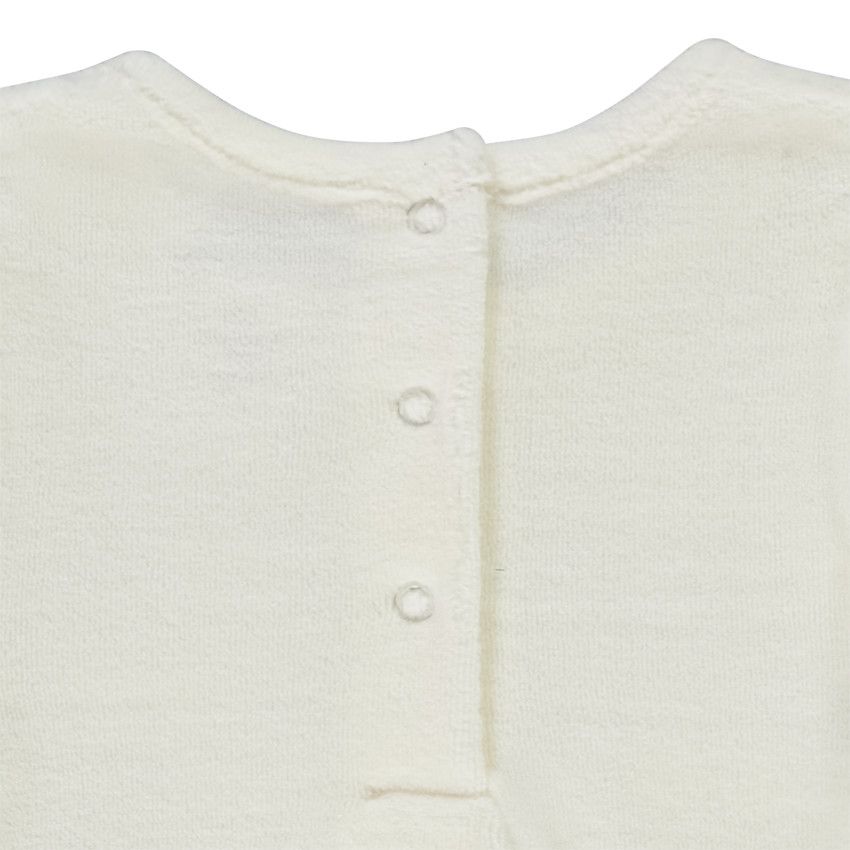 Pyjama 2 pièces en velours pour bébé fille - Ecru