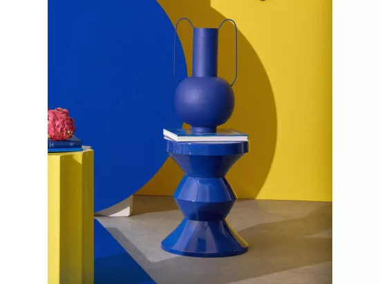 Tedd - Table d'appoint ronde en aluminium ø36cm - Bleu électrique