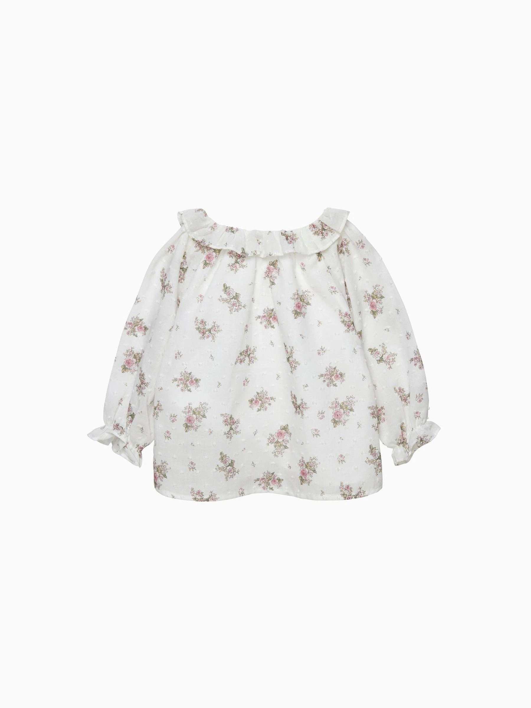 Trotters London Arabella Floral White Blouse