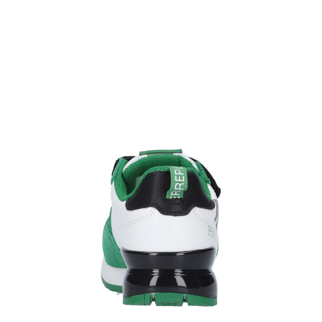 REPLAY Shoot kidsuède sneakers groen/wit