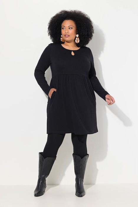 Longshirt, Jacquard, A-Linie, Rundhals, Langarm