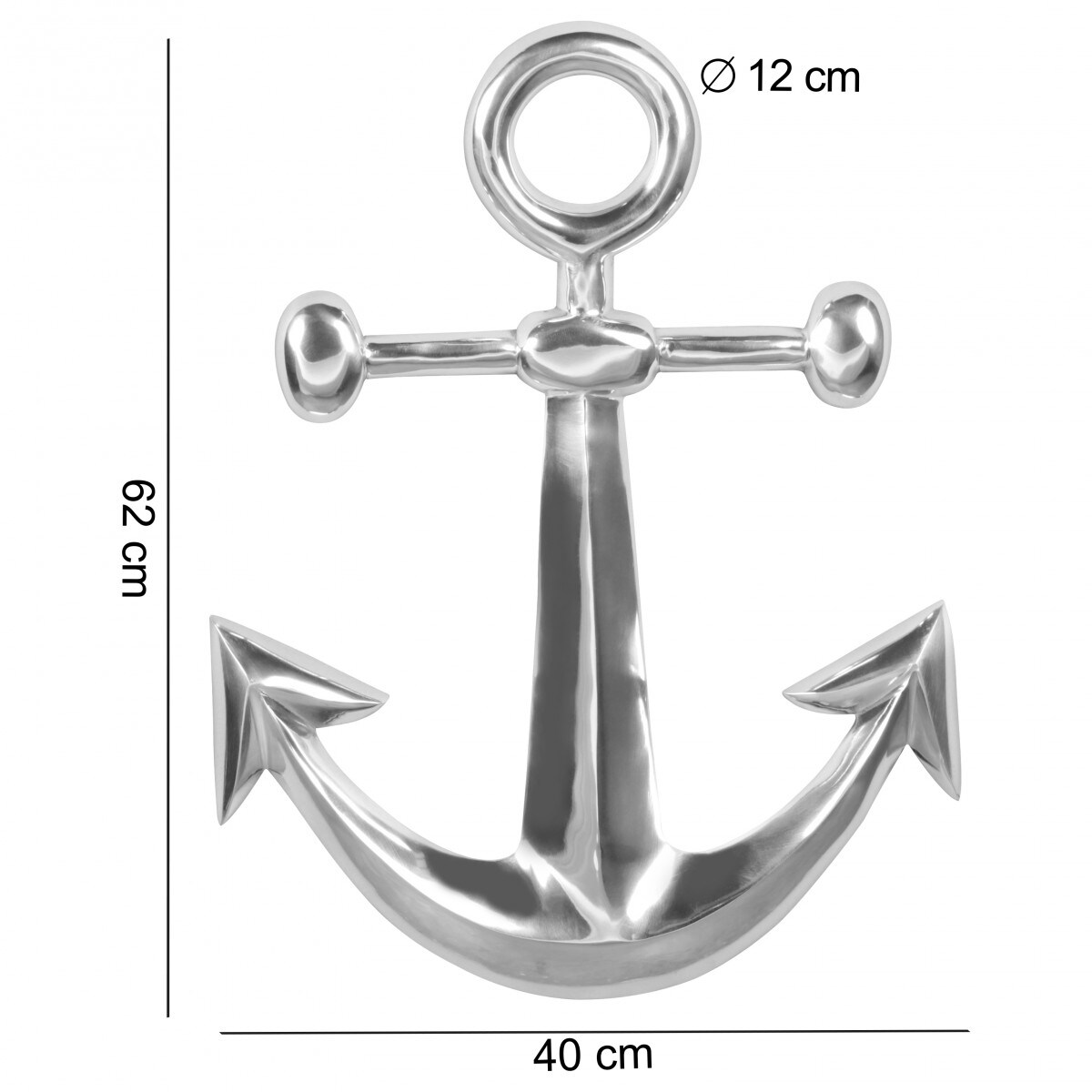 KADIMA DESIGN Maritime Dekofigur aus Aluminium, 62,5 cm - Polierte Skulptur, Handgefertigt