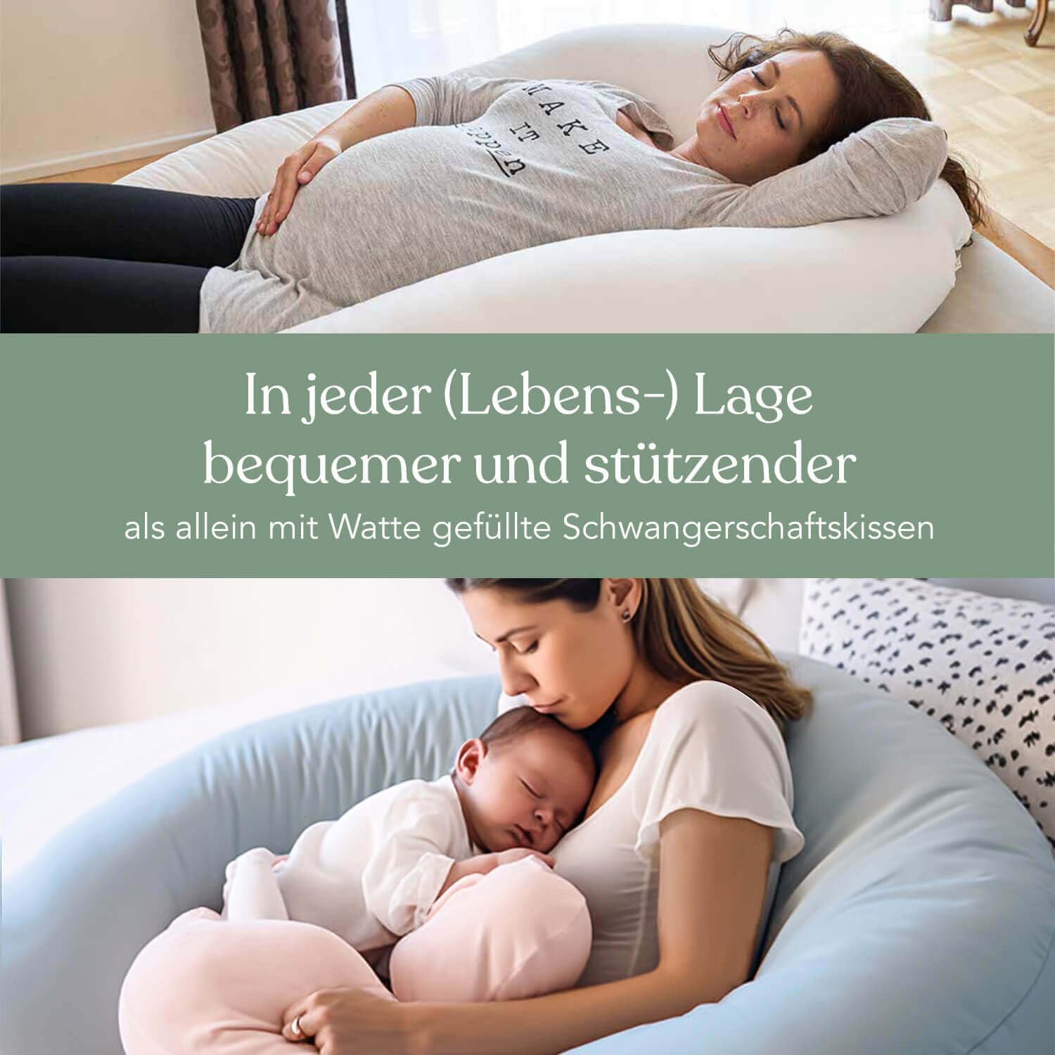 Traumreiter Seitenschläferkissen Visco XXL Professional mit Bezug Grau Deluxe, Hybrid Wendekissen + 1cm Memory Foam, U Form Schwangerschaftskissen Body Pillow Komfortkissen, Ergonomie Zertifiziert