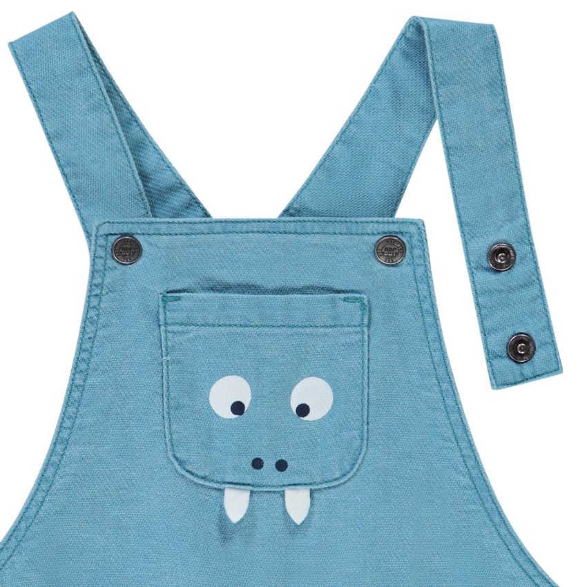Salopette courte poche fantaisie pour bébé garçon - Kaki
