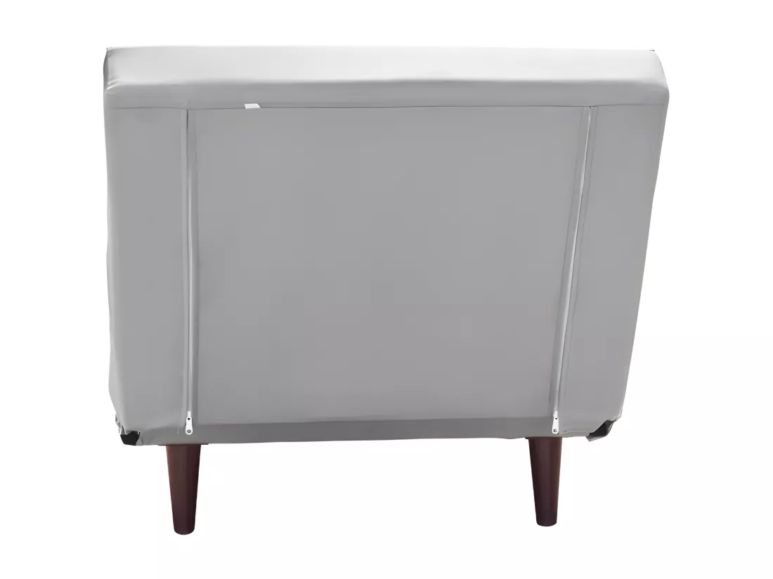 Fauteuil convertible lit une place tissu en cuir PU Gris facile à nettoyer dimension: 80 x 90 x 84 cm - dimension lit: 80 x 190 x 28 cm