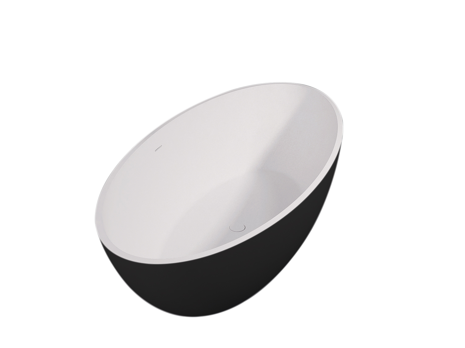Best Design New Stone Bicolor vrijstaand bad zwart/wit 180x85x52cm