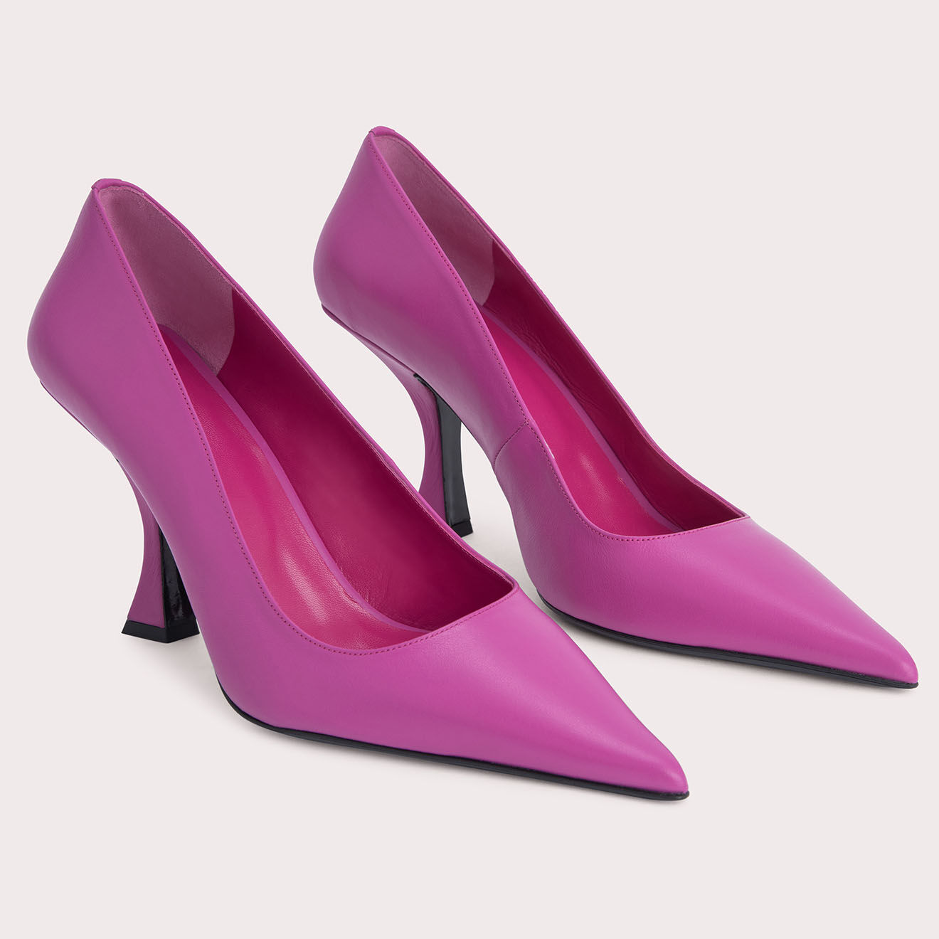 By Far Escarpins en Cuir Viva fuchsia - Talon 9 cm