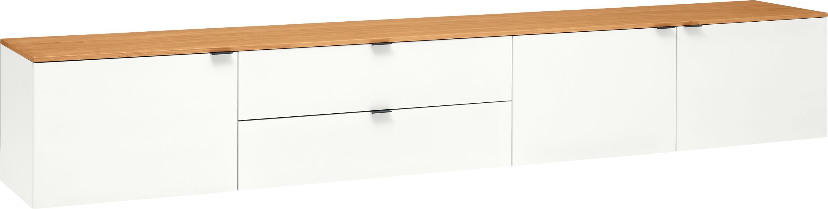 TILL Lowboard - Weiss / Eiche / B: 252.0 cm x T: 41.0 cm x H: 40.0 cm