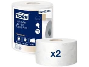 Toiletpapir Tork Premium Jumbo Mini T2 2-lag 170 m,2 rl/krt