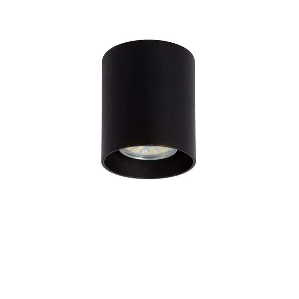 Lucide plafondspot Bodi - zwart - Ø8 cm