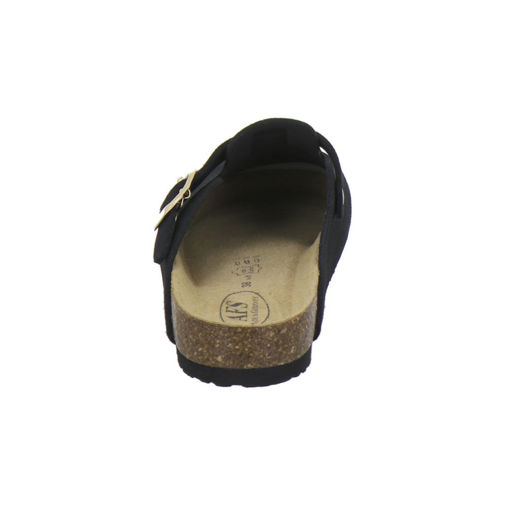Clogs Damen Leder schwarz Velour