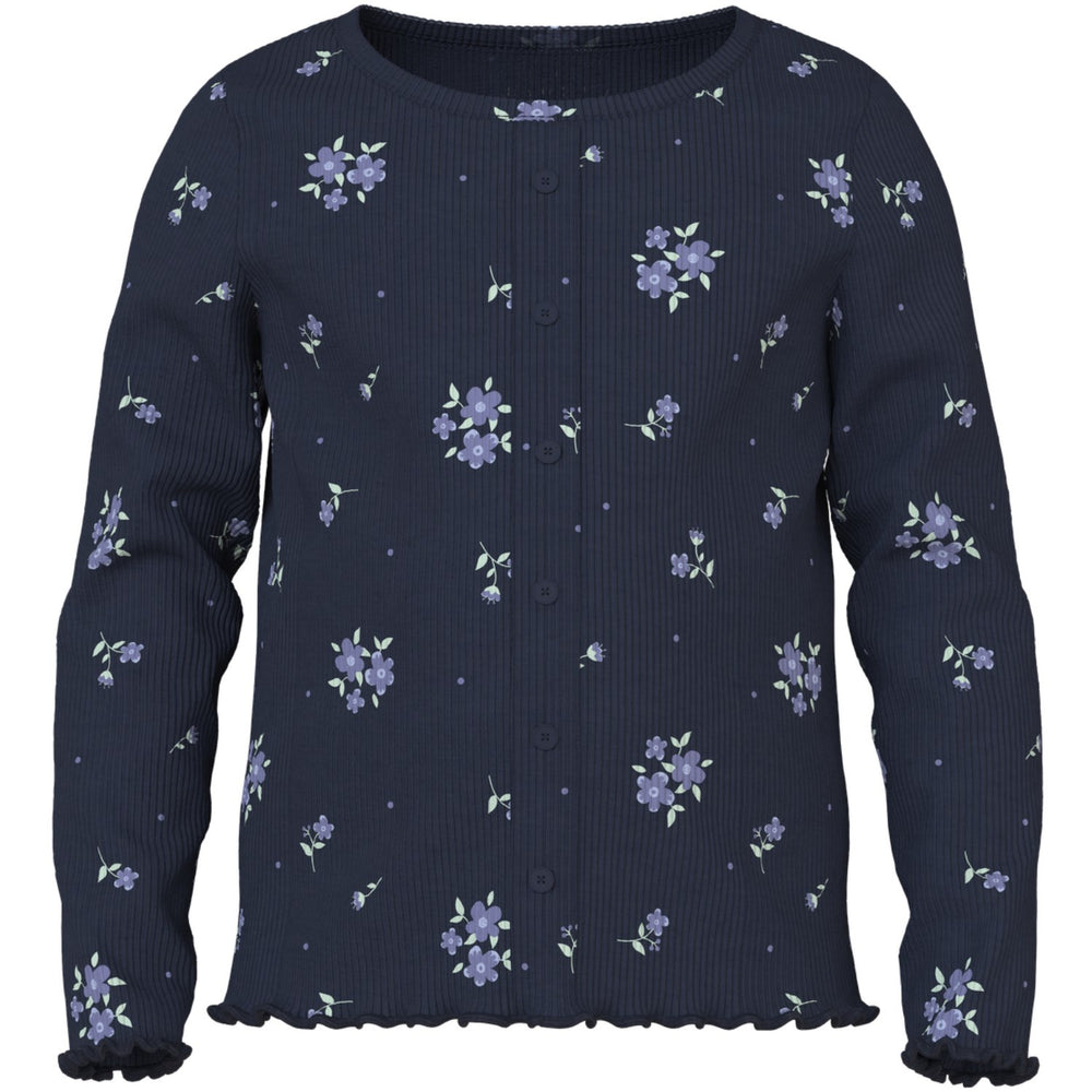 Køb Name It Navy Blazer Blossom Aop Nmfvemia Ls Slim Top