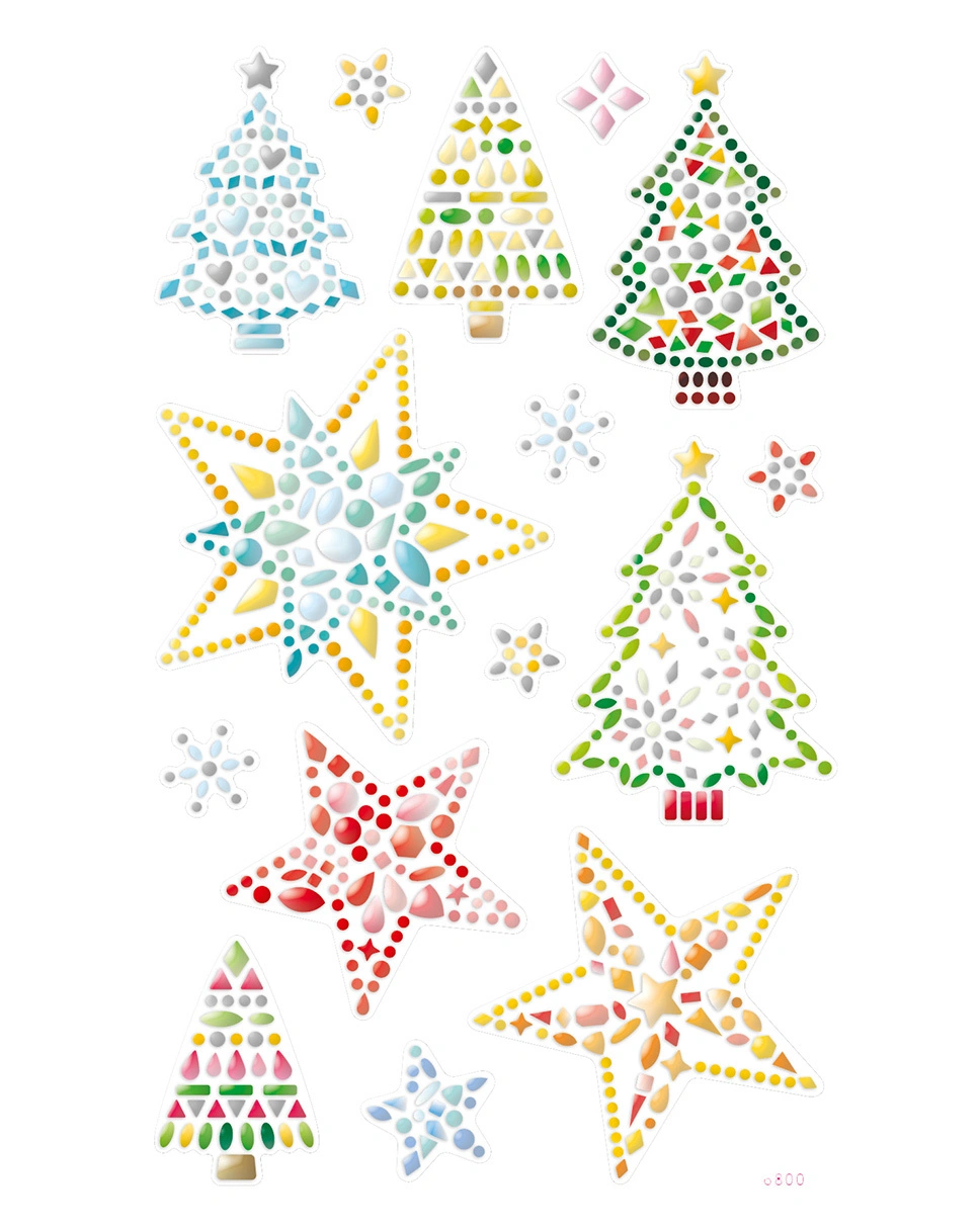 Shiny-Sticker WEIHNACHTSBÄUME 15-teilig in bunt