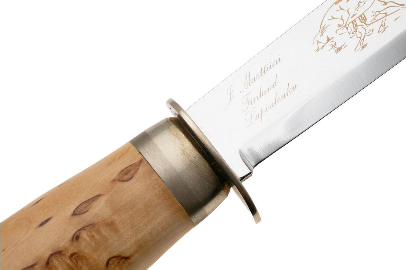Marttiini Lapp 245010 Stainless, Curly Birch, vaststaand mes