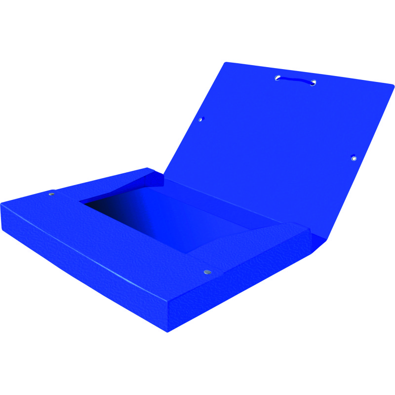 Chemise box carte EUROFOLIO+ Oxford 24 x 32 cm dos 4 cm bleue