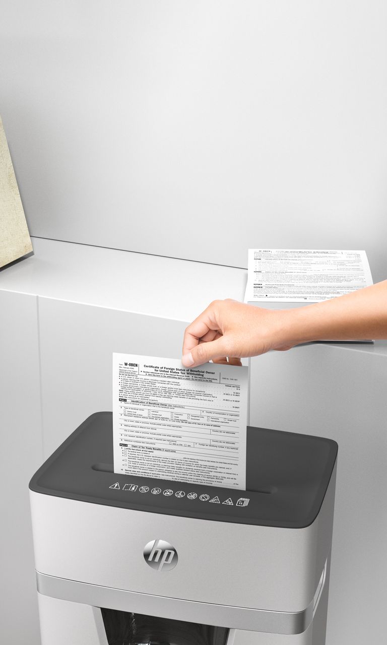 HP Aktenvernichter OneShred 15CC 15 Blatt Papier Kreditkarten Heftklammern