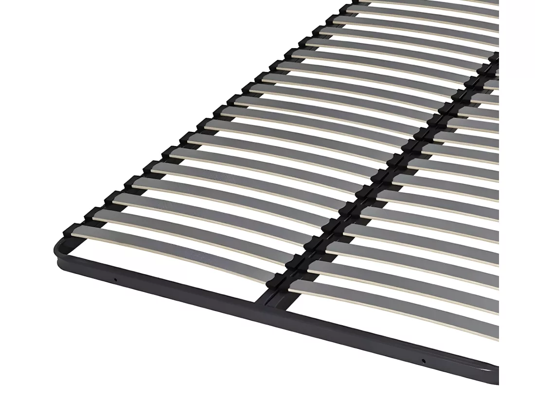 Ensemble de 2 sommiers 90x200 cm metal noir MIRA