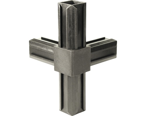 XD buisverbinder T-stuk met haakse uitgang voor vierkante buizen 20x20x1,5 mm, kunststof, zwart